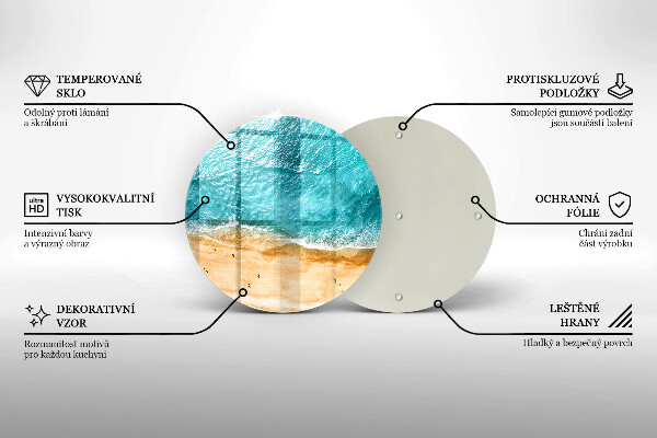 Steklena podloga za rezanje Plaža obala in morje