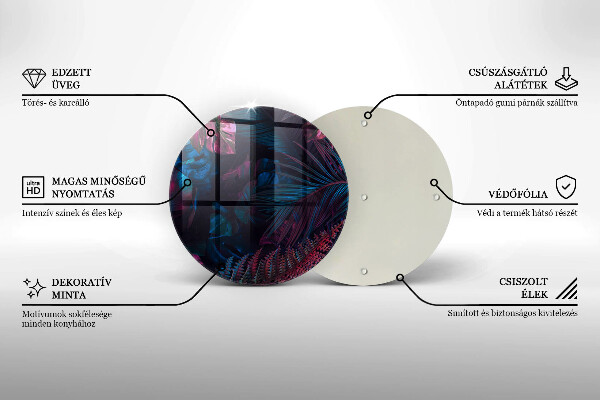 Steklena podloga za rezanje Temna džungla