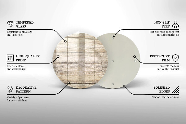 Steklena podloga za rezanje Lesene deske