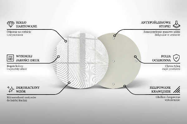 Steklena podloga za rezanje Vzorec modernih linij