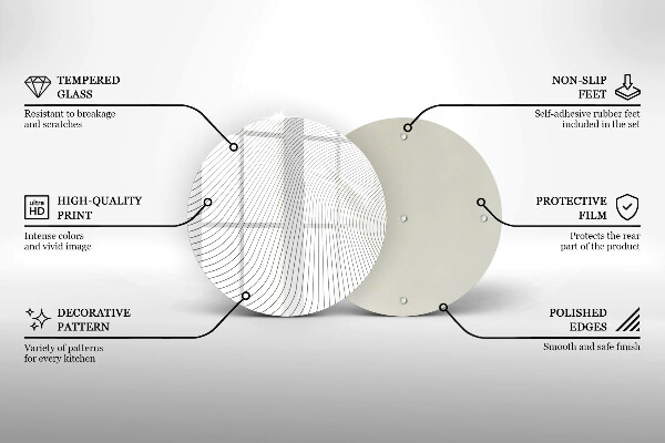 Steklena podloga za rezanje Vzorec modernih linij