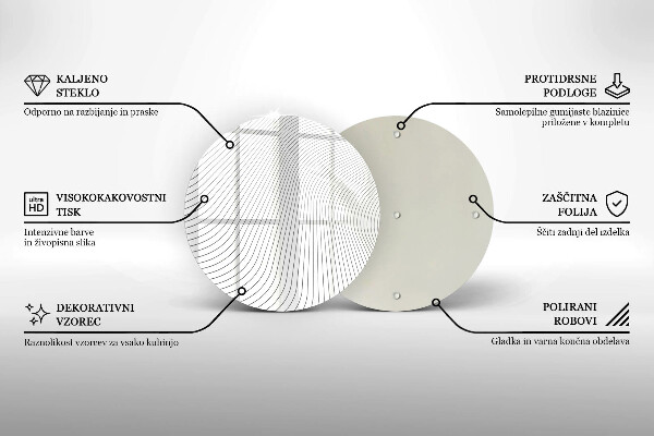 Steklena podloga za rezanje Vzorec modernih linij