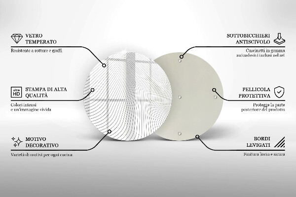 Steklena podloga za rezanje Vzorec modernih linij