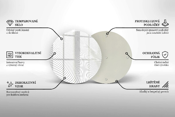 Steklena podloga za rezanje Vzorec modernih linij