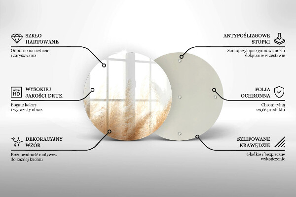 Steklena podloga za rezanje Pampaška trava
