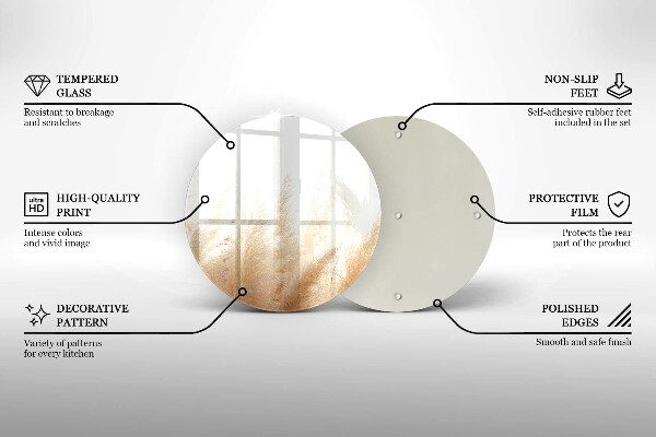 Steklena podloga za rezanje Pampaška trava