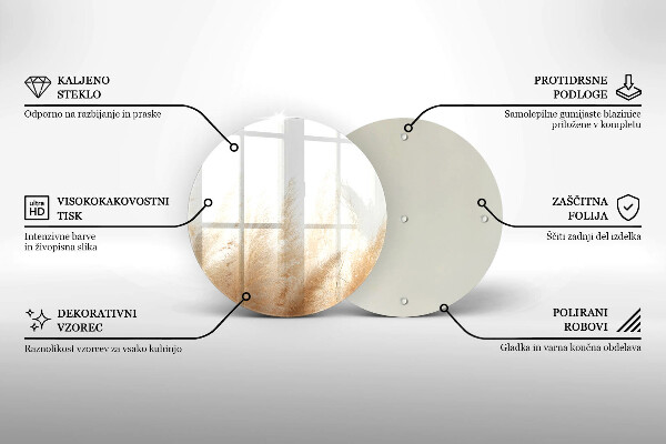 Steklena podloga za rezanje Pampaška trava