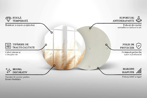 Steklena podloga za rezanje Pampaška trava
