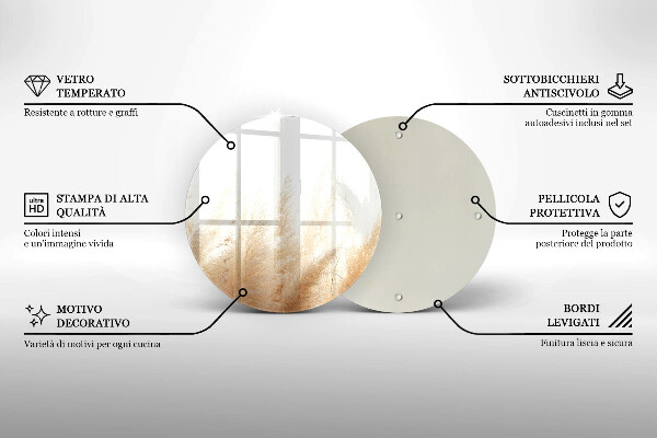 Steklena podloga za rezanje Pampaška trava