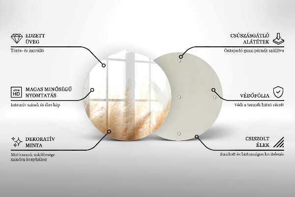 Steklena podloga za rezanje Pampaška trava