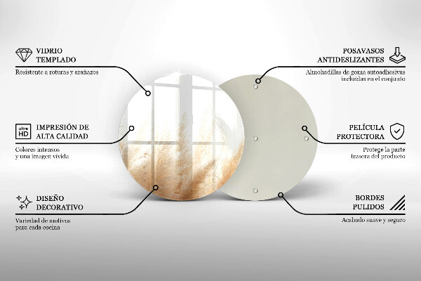Steklena podloga za rezanje Pampaška trava