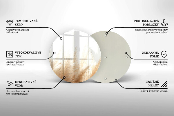 Steklena podloga za rezanje Pampaška trava