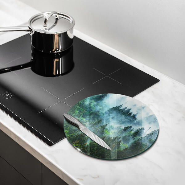 Steklena podloga za rezanje Gozd v megli