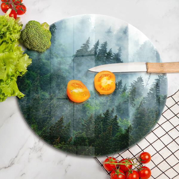 Steklena podloga za rezanje Gozd v megli