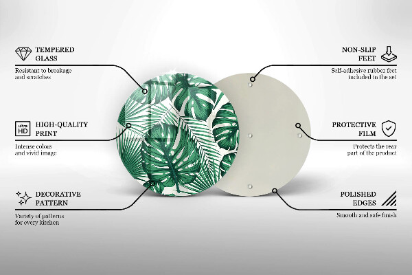 Steklena podloga za rezanje Listi monstere