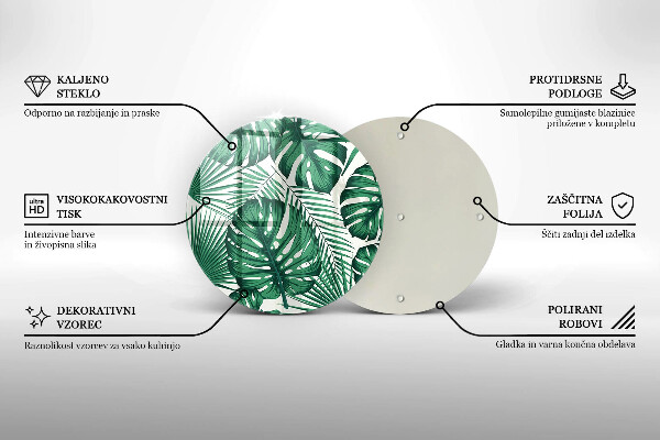 Steklena podloga za rezanje Listi monstere