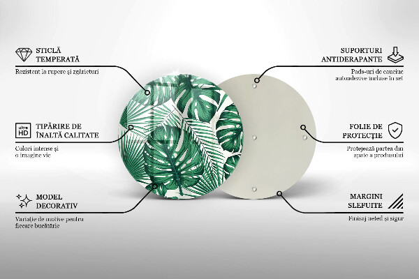 Steklena podloga za rezanje Listi monstere