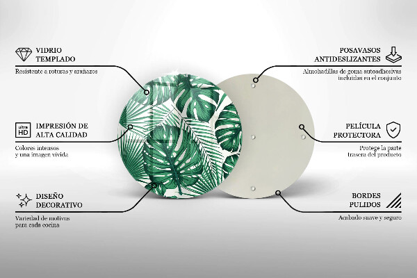 Steklena podloga za rezanje Listi monstere