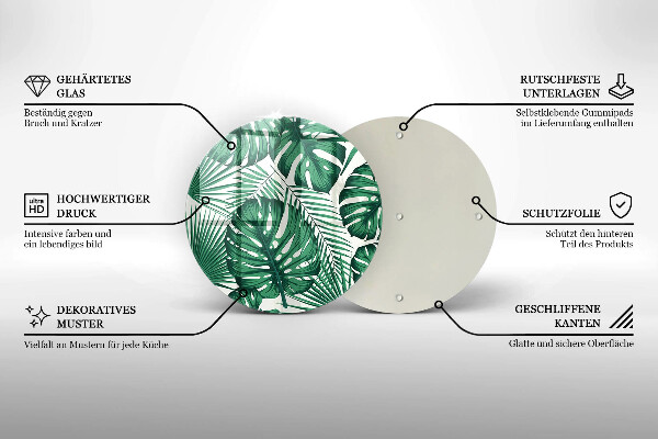 Steklena podloga za rezanje Listi monstere