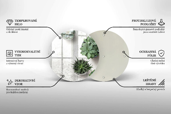 Steklena podloga za rezanje Sukulente na betonu