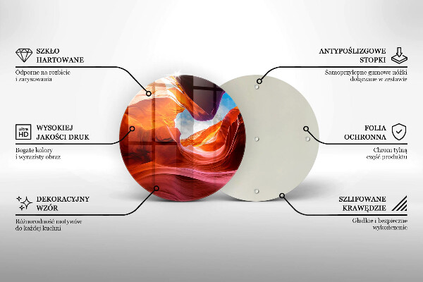 Steklena podloga za rezanje Pokrajina kanjonske skale