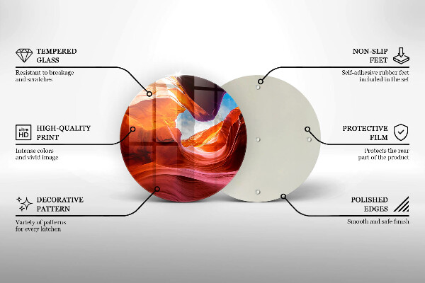 Steklena podloga za rezanje Pokrajina kanjonske skale