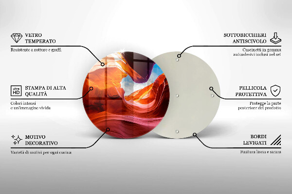 Steklena podloga za rezanje Pokrajina kanjonske skale