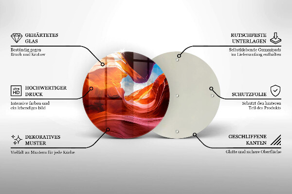 Steklena podloga za rezanje Pokrajina kanjonske skale