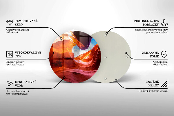Steklena podloga za rezanje Pokrajina kanjonske skale