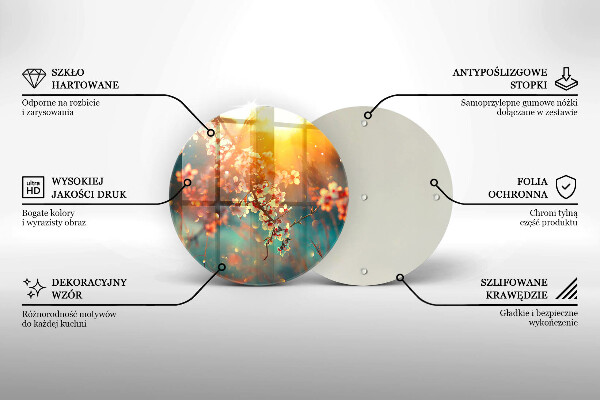 Steklena podloga za rezanje Jabolčni cvetovi na soncu