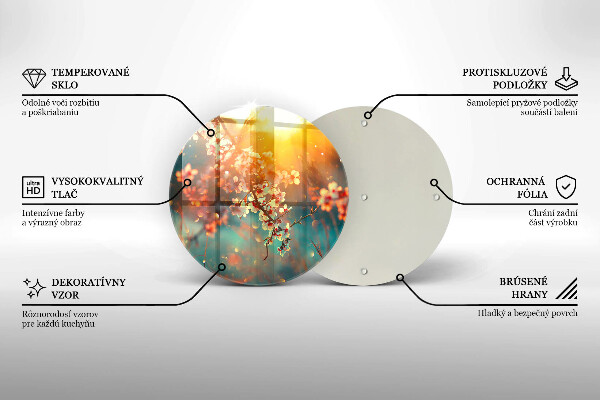 Steklena podloga za rezanje Jabolčni cvetovi na soncu