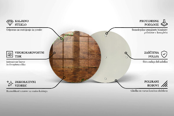 Steklena podloga za rezanje Lesene deske in listi