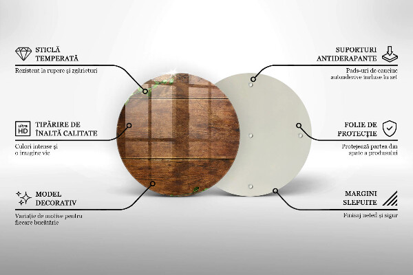 Steklena podloga za rezanje Lesene deske in listi