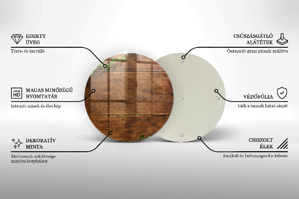 Steklena podloga za rezanje Lesene deske in listi