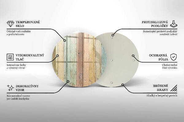 Steklena podloga za rezanje Pisane vintage table