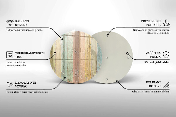 Steklena podloga za rezanje Pisane vintage table