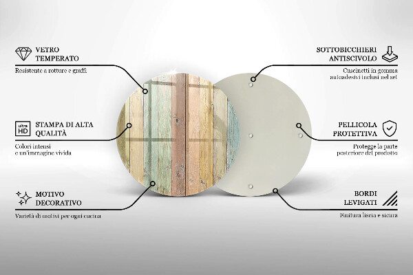Steklena podloga za rezanje Pisane vintage table