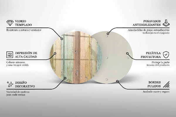 Steklena podloga za rezanje Pisane vintage table