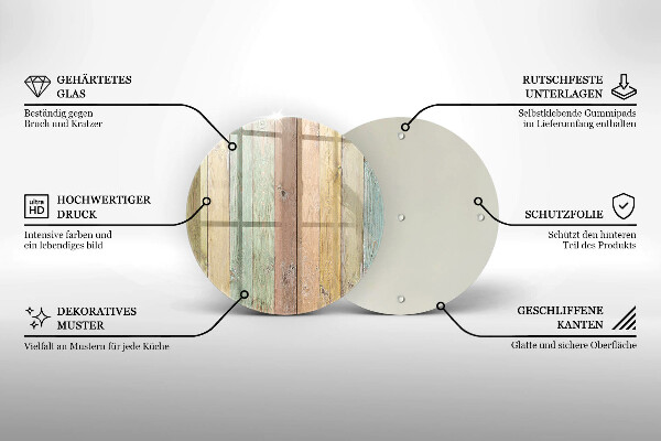 Steklena podloga za rezanje Pisane vintage table