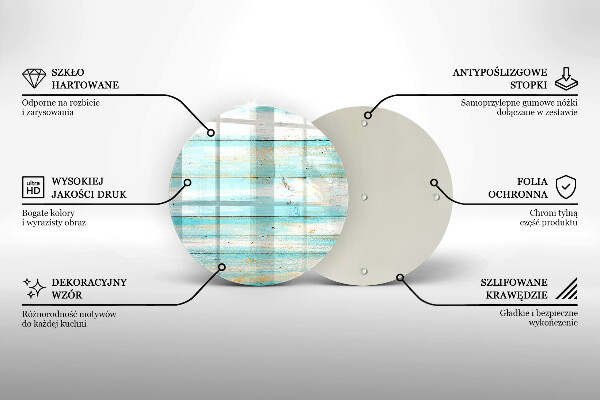 Steklena podloga za rezanje Vintage lesene plošče