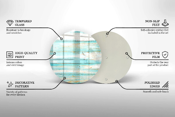 Steklena podloga za rezanje Vintage lesene plošče