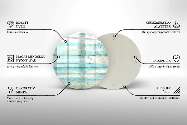 Steklena podloga za rezanje Vintage lesene plošče