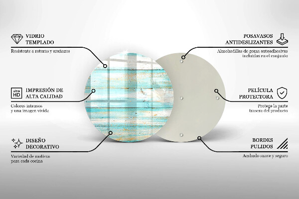 Steklena podloga za rezanje Vintage lesene plošče