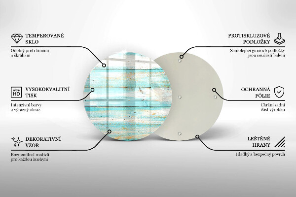 Steklena podloga za rezanje Vintage lesene plošče