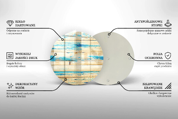 Steklena podloga za rezanje Retro lesene plošče