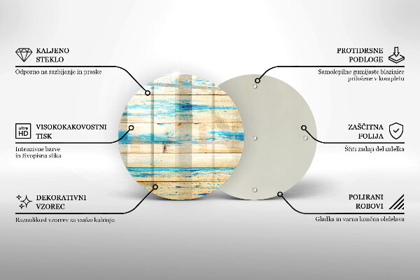 Steklena podloga za rezanje Retro lesene plošče