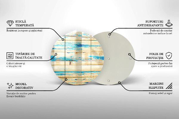 Steklena podloga za rezanje Retro lesene plošče