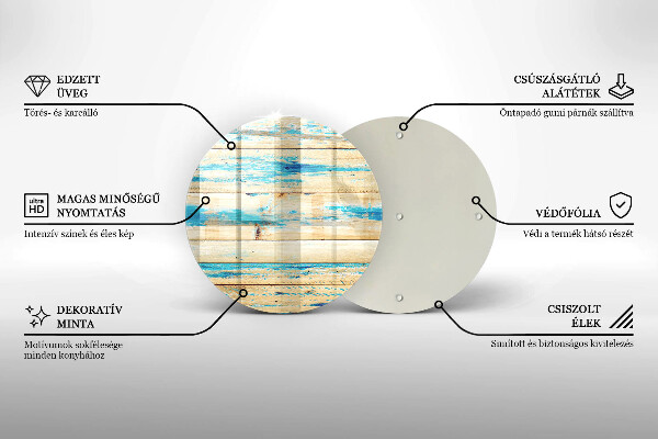 Steklena podloga za rezanje Retro lesene plošče