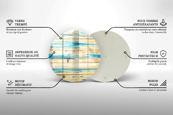 Steklena podloga za rezanje Retro lesene plošče