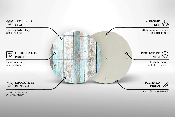 Steklena podloga za rezanje Stare vintage deske
